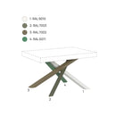 Tavolo Allungabile 200/460x90 cm Volantis Premium Cashmere Gambe Multicolore 4/A      