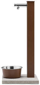 Fontana a Colonna Rubinetto Temporizzato con Base e Vaschetta Abbeveratoio Belfer 42/REX-P Ruggine