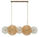 Lampadario Osaka 100x23x28 cm in Ferro e Vetro Oro e Marrone e Trasparente      