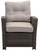 Set Salotto da Giardino Divano 3 Posti in Polyrattan Atlanta Grigio