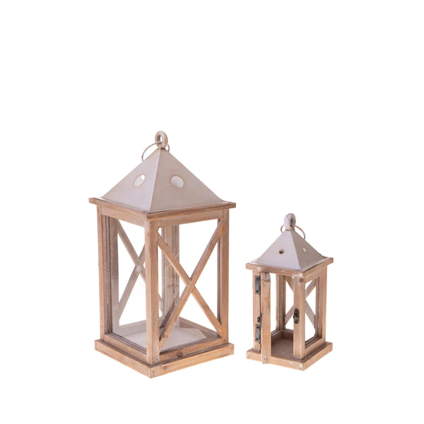 Set 2 Lanterne in Legno H 42 cm acquista