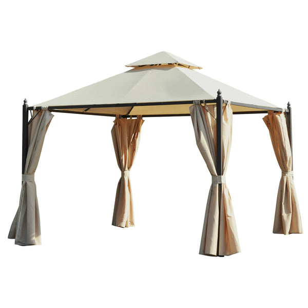 online Gazebo da Giardino Impermeabile con Pannelli Laterali Beige 3x3m