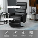 Poltrona Relax Reclinabile 75x92x105 cm in Similpelle Nero
