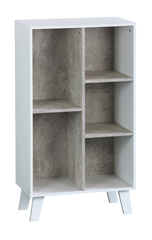 online Libreria 5 Ripiani 50x30x90 cm in Pannello Truciolare Bianco/Cemento