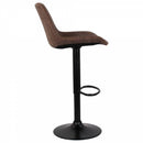 Set 2 Sgabelli 50x44x58/78 cm in Similpelle Base Nera Moka