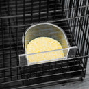 Gabbia per Uccelli 60x41x41 cm con 2 Posatoi e 3 Ingressi in Filo Metallico e Plastica Nero  