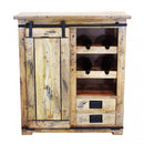 Mobile Cantinetta Portabottiglie 1 Anta 2 Ripiani e Cassetti 90x45x100 h cm in Legno