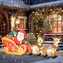 Babbo Natale Gonfiabile con Slitta e Renne da 2,4m con 6 Luci LED e Gonfiatore per Esterni e Interni      