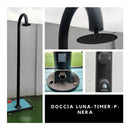 Doccia da Giardino ad Acqua Fredda in Alluminio Temporizzata con Lavapiedi Sined Luna Timer P Nero 