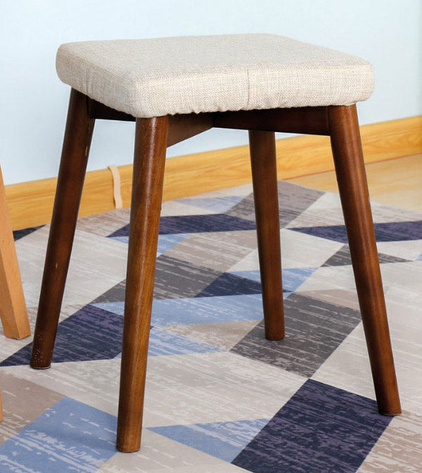 Sgabello in Tessuto e Legno Noce 33x33x46 cm Fumer Alison Grigio sconto