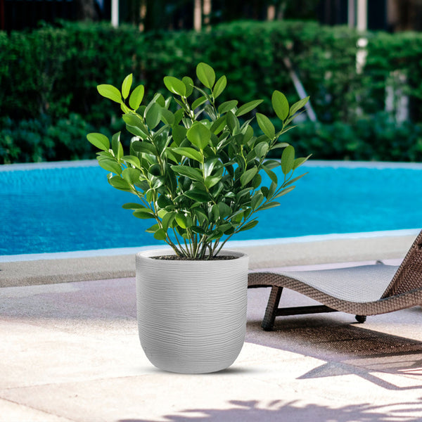 sconto Vaso da Esterno Interno Design Cilindrico Ø35x34 cm Raffaello in Resina Bianco