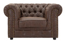 Poltrona Loft New 119x97x71 cm Legno e Metallo e Spugna e Tessuto Marrone