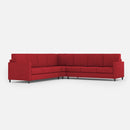 Divano Angolare 7 Posti 281x281x85 cm Karay in Tessuto Rosso