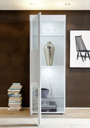 Mobile Alto da Salotto 1 Porta 61x42x167cm TFT  Build Bianco Lucido e Cemento