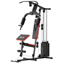Power Tower Stazione Fitness 135x103x210cm Pesi 65kg Telaio in Acciaio Nero Rosso      