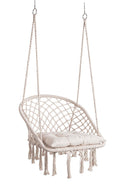 Amaca Sedia Sospesa da Giardino 88x69x130 cm in Poli-Cotone Javier Bianco