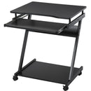 Scrivania Porta PC 60x48x73 cm con Ruote  Nera