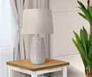Lampada  da Tavolo Hole 28x44,5x28 cm in Ceramica Crema