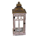 Set 3 Lanterne in Legno in Metallo naturale quadro