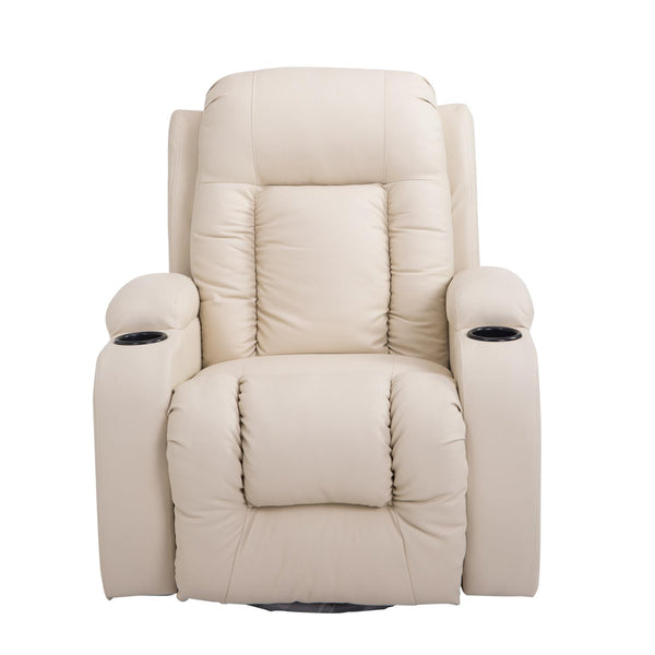 prezzo Poltrona Relax Reclinabile Massaggiante e Riscaldante in Similpelle  Beige