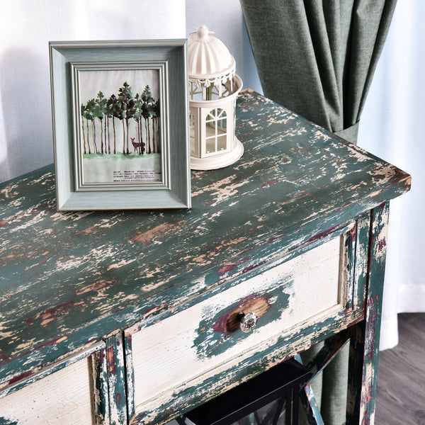 sconto Consolle Fissa con Cassetti 110x38x90 cm in Legno Effetto Vintage