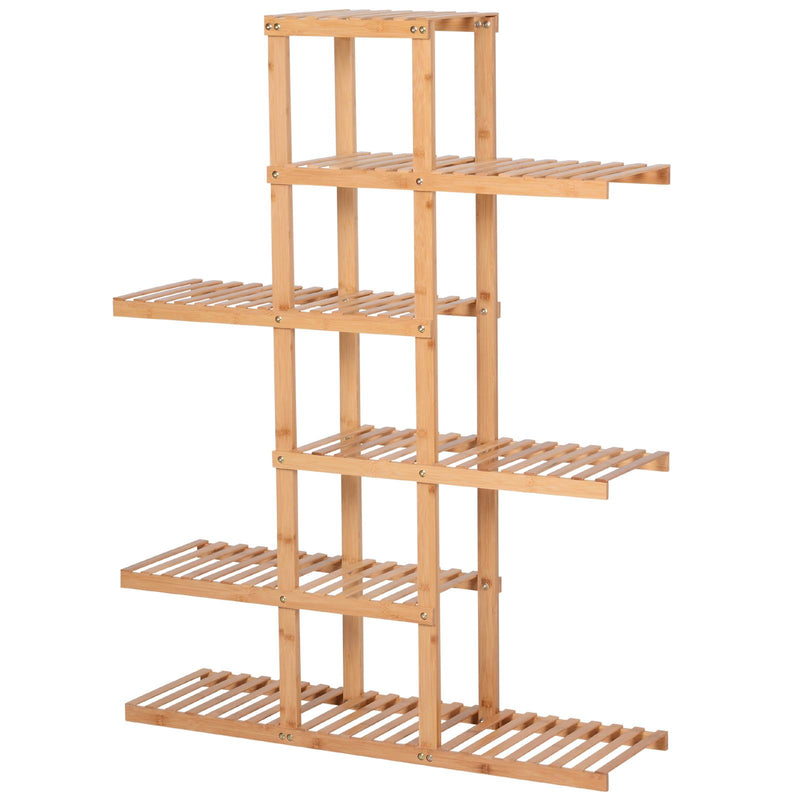 Libreria Scaffale 6 Ripiani 98x28x132 cm in Bambù Naturale 