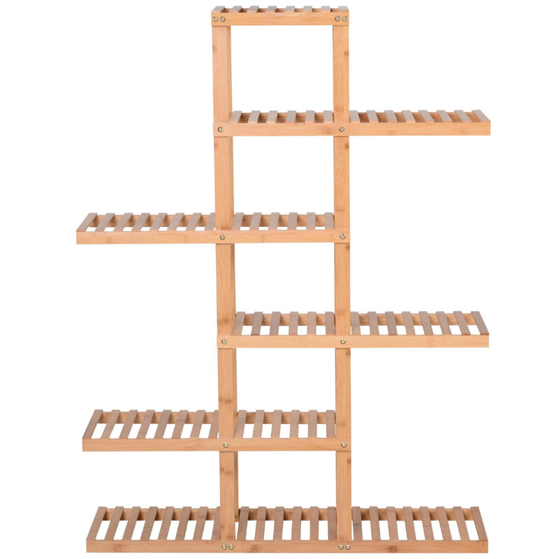 Libreria Scaffale 6 Ripiani 98x28x132 cm in Bambù Naturale 