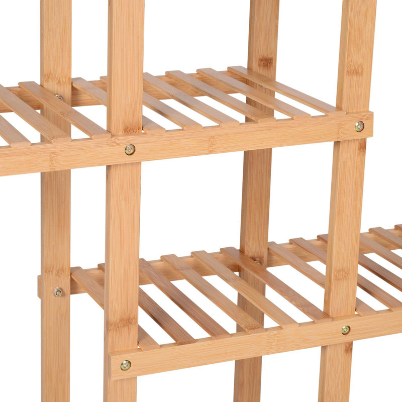 Libreria Scaffale 6 Ripiani 98x28x132 cm in Bambù Naturale 