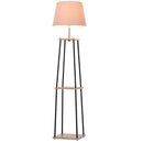 Lampada da Terra in Tessuto con 3 Ripiani 40x40x160 cm  Beige