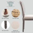 Set 2 Sedie in Legno Rivestimento in Lino  Bianco