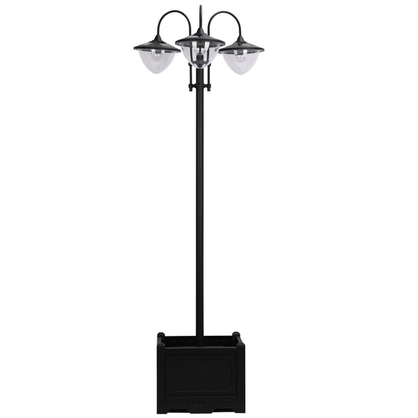 Lampione a Led da Esterno 3 Lampade 60x55x189 cm a Pannelli Solari  Nero sconto