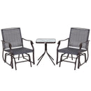 Set Salotto da Giardino in Acciaio 2 Sedie e Tavolino  Marrone e Grigio
