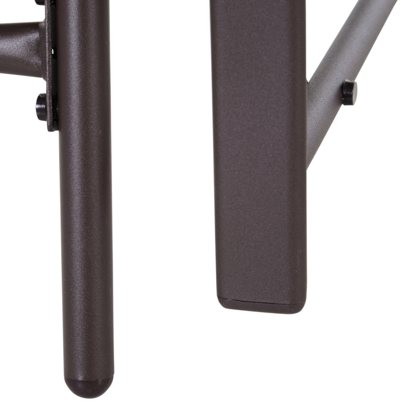 Set Salotto da Giardino in Acciaio 2 Sedie e Tavolino  Marrone e Grigio