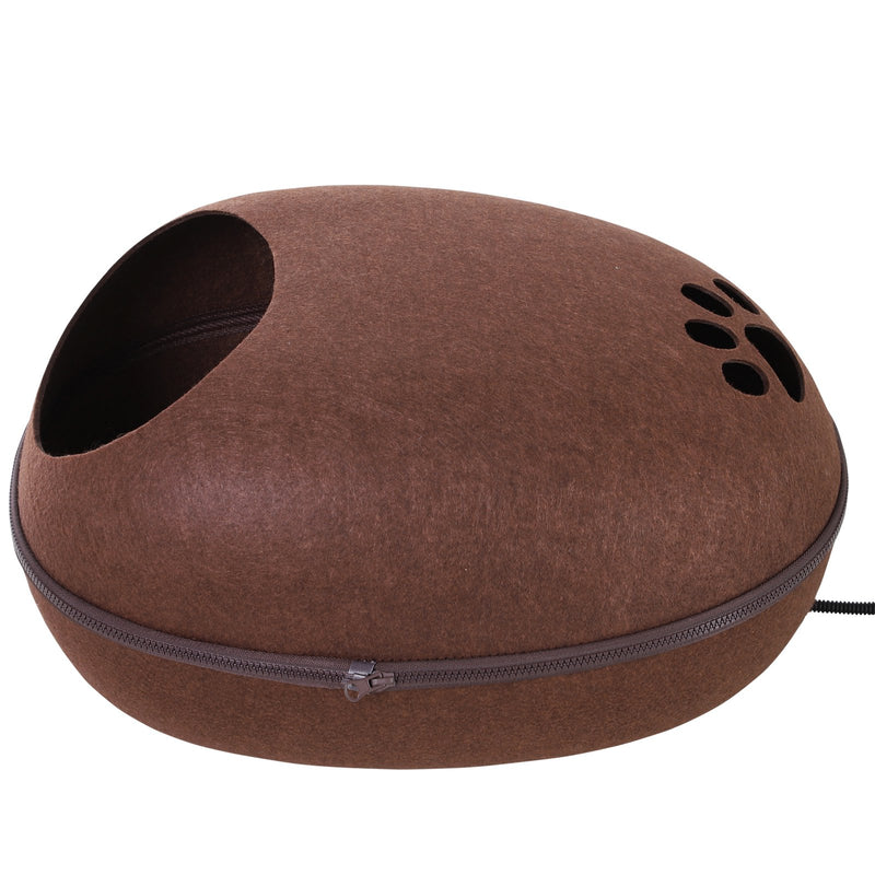 Cuccia per Gatti Riscaldante da Interno 47x38x24 cm  Marrone