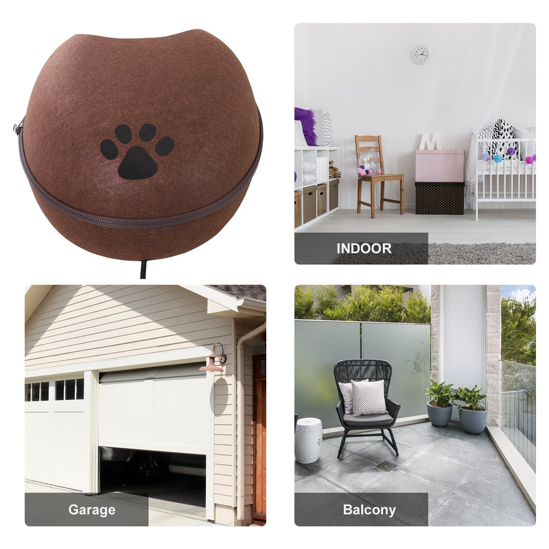 Cuccia per Gatti Riscaldante da Interno 47x38x24 cm  Marrone