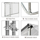 Recinto per Animali Domestici Cani Cuccioli 230x230x172 cm in Rete Zincata 