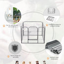 Recinto Recinzione per Animali Domestici 82x82x60 cm in Metallo  Grigio