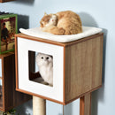 Albero Tiragraffi per Gatti 3 Livelli 50x40x91 cm in Legno e Sisal 