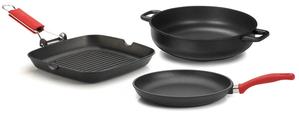 Batteria di Pentole 3 Pezzi in Alluminio Pressofuso Antiaderente Olympia Love sconto