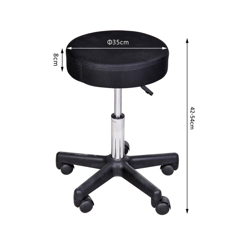 Sgabello per Parrucchieri Altezza Regolabile con 3 Rivestimenti  Nero Rosso e Bianco