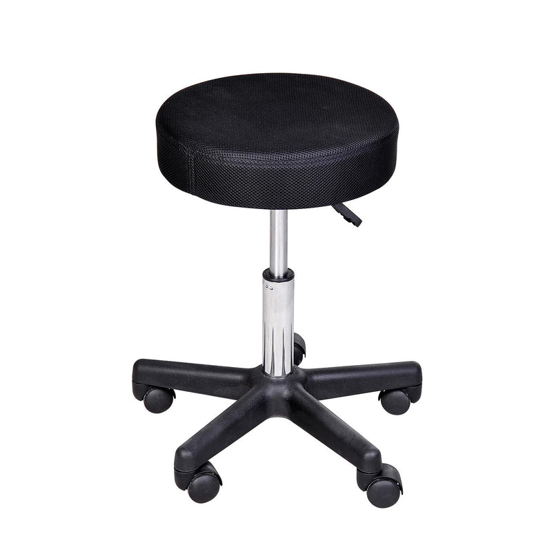 Sgabello per Parrucchieri Altezza Regolabile con 3 Rivestimenti  Nero Rosso e Bianco