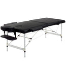 Lettino da Massaggio Fisioterapia 1 Snodo 185x70,1x80 cm in Legno  Nero