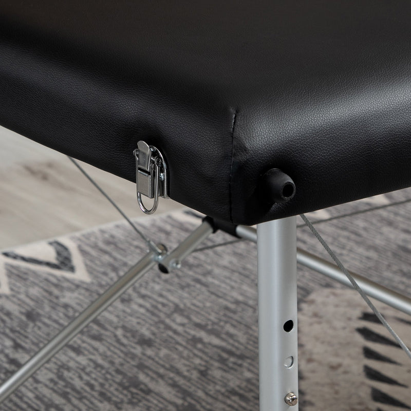 Lettino da Massaggio Fisioterapia 1 Snodo 185x70,1x80 cm in Legno  Nero