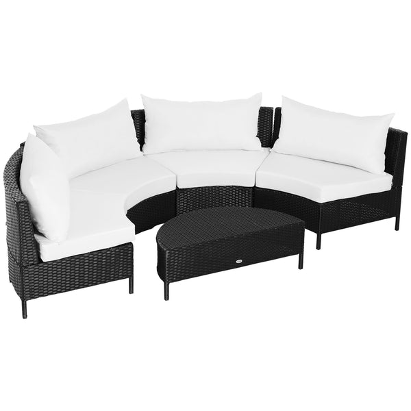 Set Salotto da Giardino Divano in Rattan Sintetico e Tavolino  Nero prezzo
