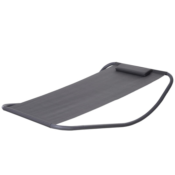 online Lettino Prendisole a Dondolo 200x130x52 cm in Acciaio con Cuscino  Nero