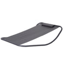 Lettino Prendisole a Dondolo 200x130x52 cm in Acciaio con Cuscino  Nero