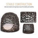 Cuccia in PVC Effetto Vimini per Gatti Ø49x46 cm con Cuscino  Marrone