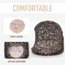 Cuccia in PVC Effetto Vimini per Gatti Ø49x46 cm con Cuscino  Marrone