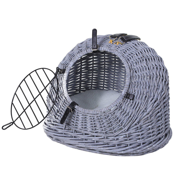 prezzo Trasportino in Vimini per Gatti 42x35x37 cm con Cuscino  Grigio