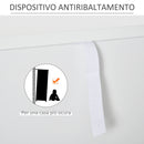 Cassettiera con 4 Cassetti 80x40x93,5 cm in MDF Bianco e Noce
